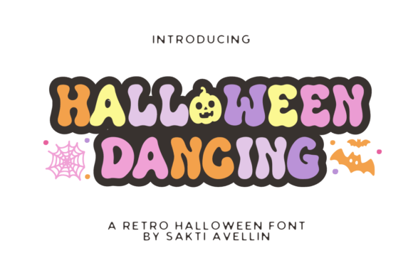 Halloween Dancing Font for Retro Web Design