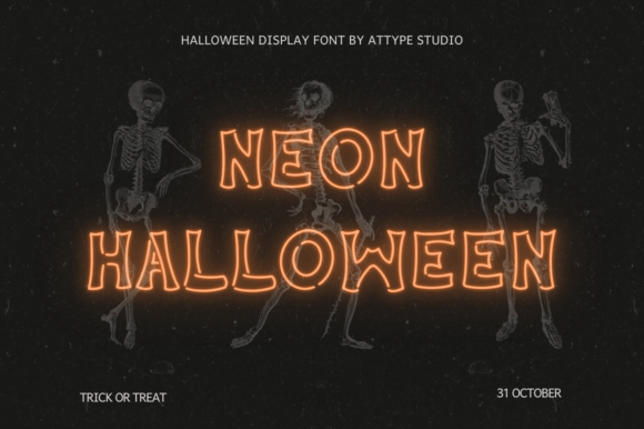 Neon Halloween Typeface for Editorial Design